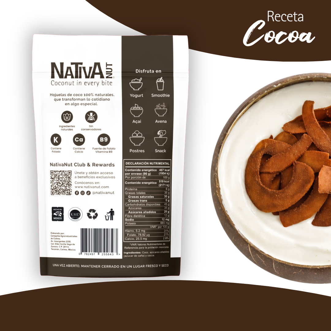 Hojuelas de coco horneadas Receta Cocoa - 90 g