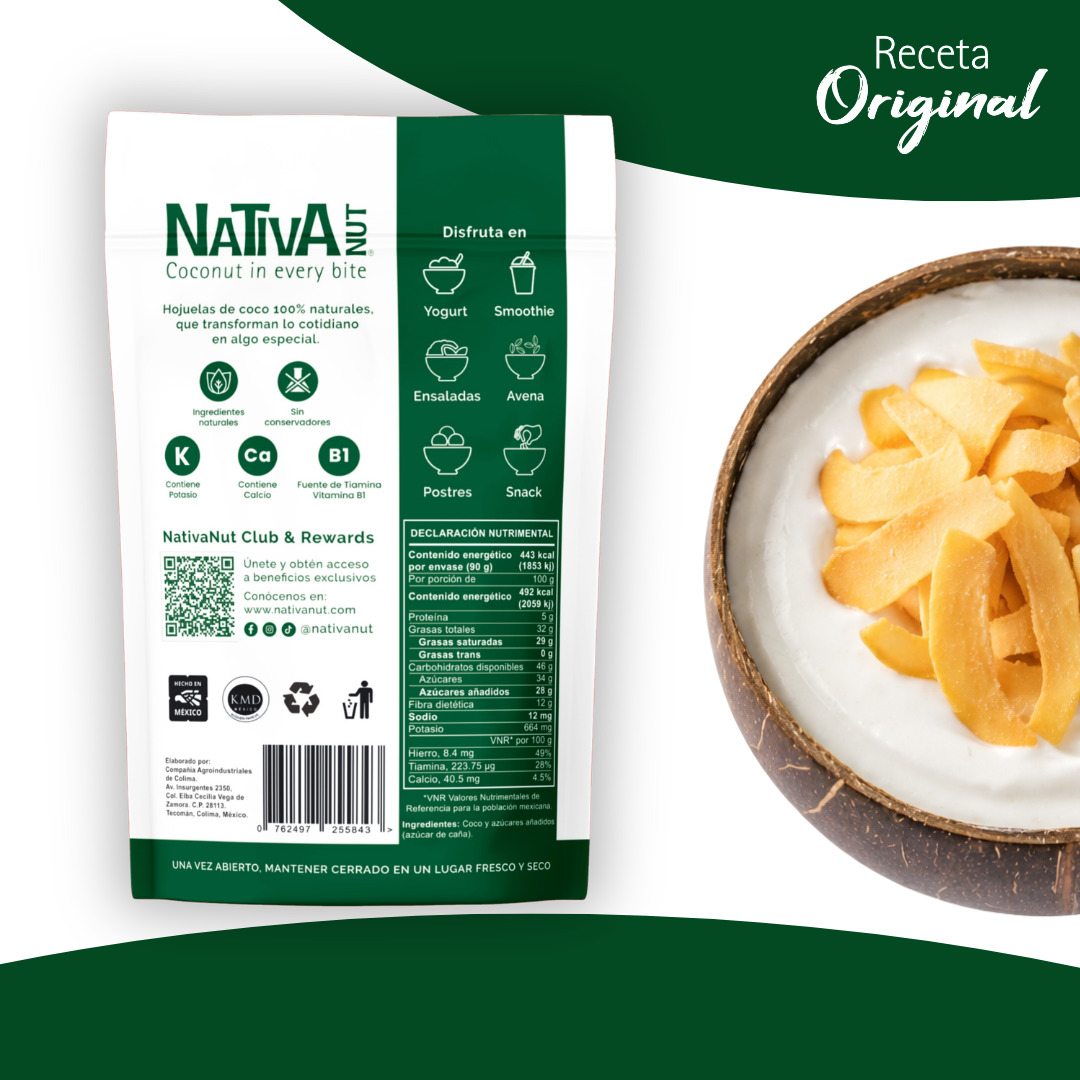 Hojuelas de coco horneadas Receta Original - 90 g